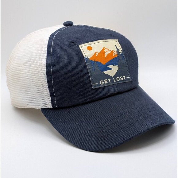 Get Lost Outdoors Mountains Mesh Back Snapback Hat Cap Hiking Unisex Nature - Picture 1 of 5